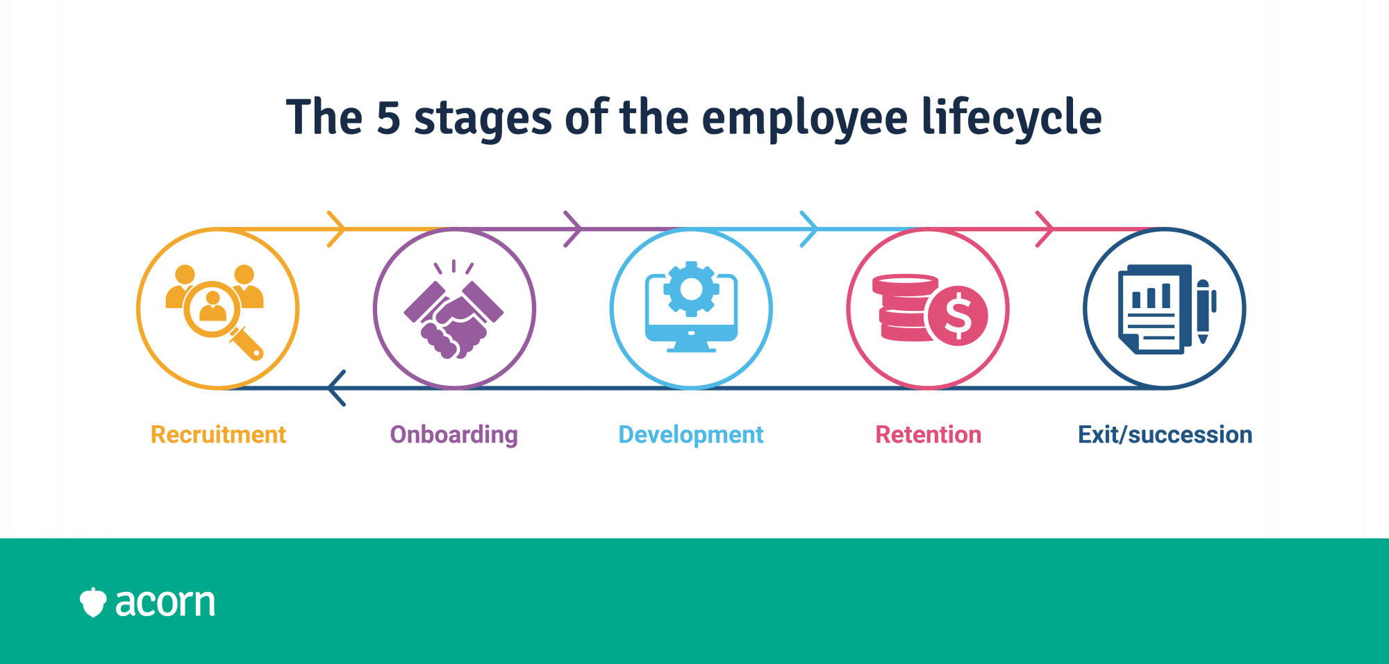 infographic of the five stages of the employee lifecycle