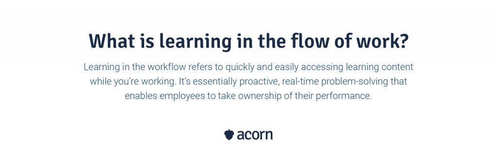 What is learning in the flow of work
