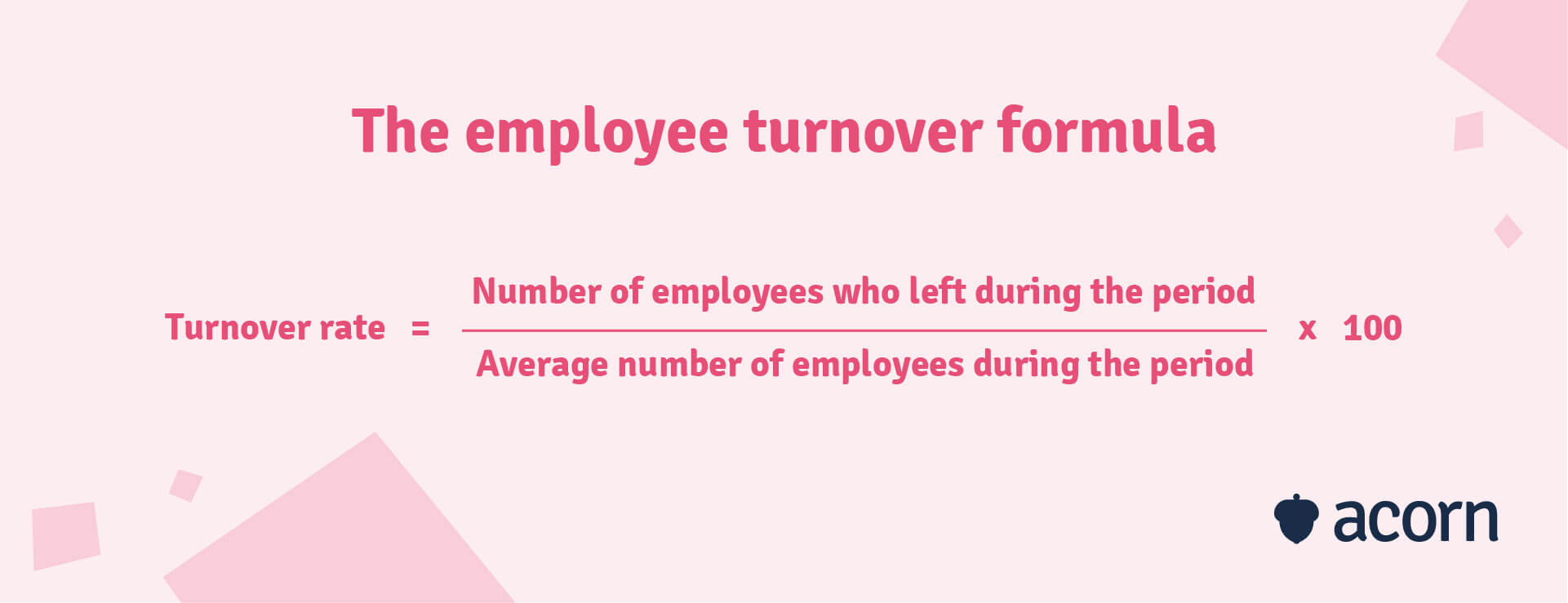 Formula to find the employee turnover rate