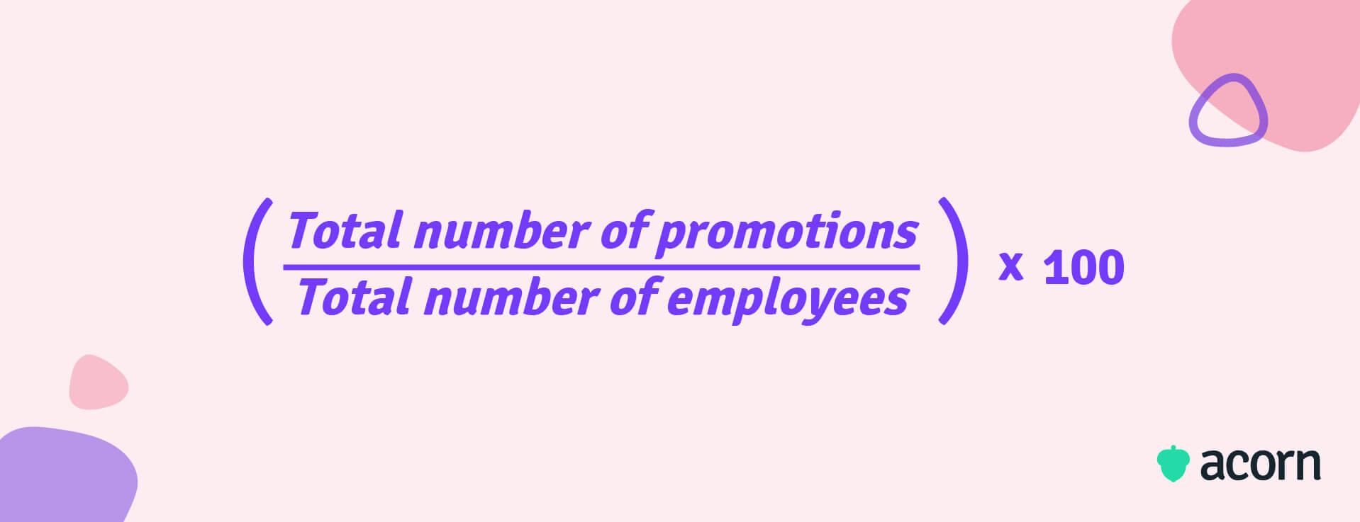 Promotion rate: (Total number of promotions/Total number of employees) x 100
